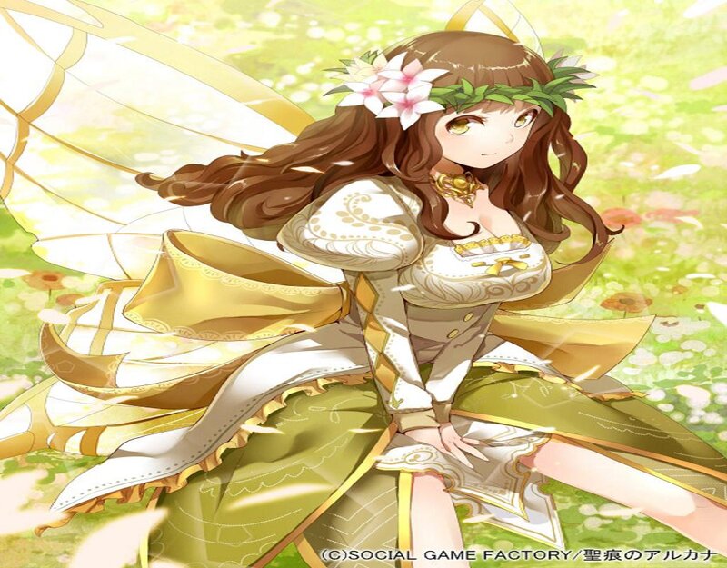 Anime Girl with Wings — Green, Serene, Spring