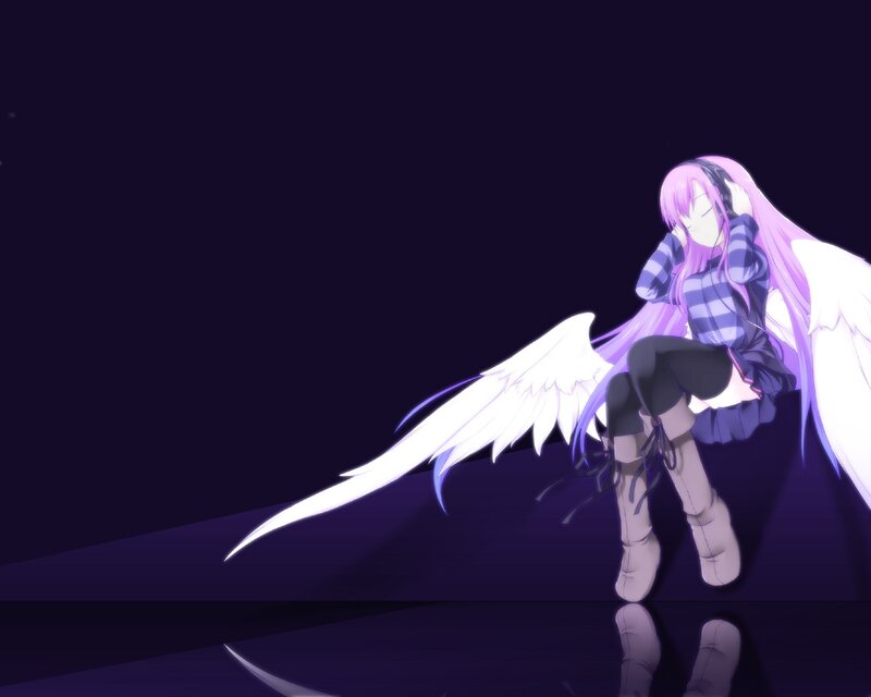Anime Girl with Wings — Headphones
