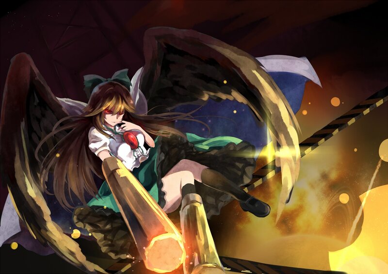 Anime girl with wings in battle
