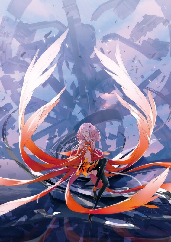 anime girl with wings in ruins