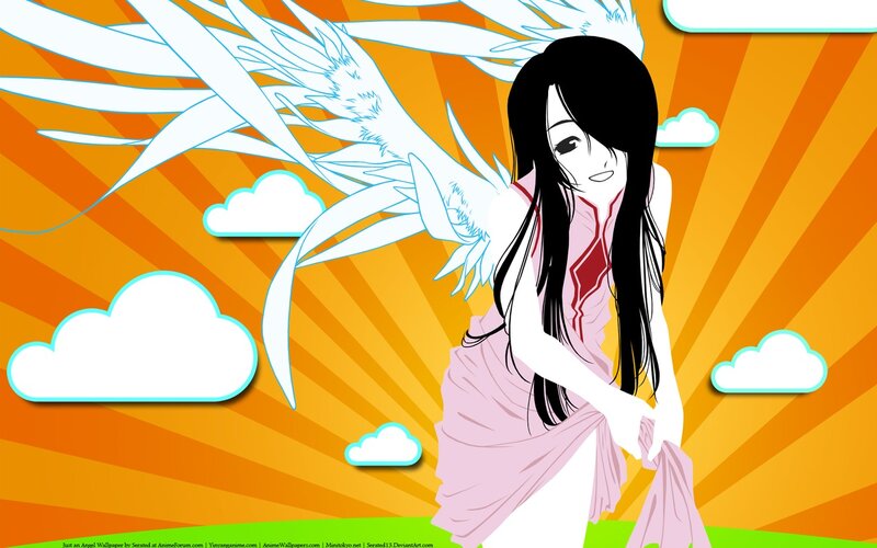 Anime Girl with Wings — Orange, Dramatic, Afternoon