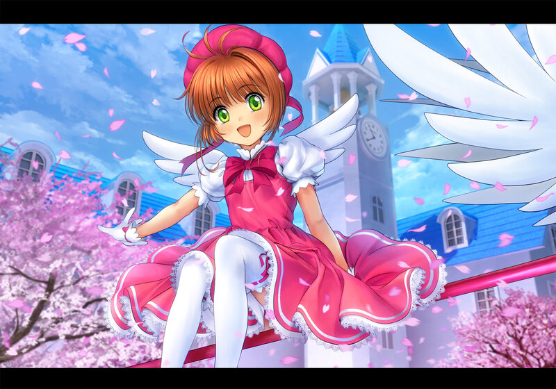 Anime Girl with Wings — Pink, Cheerful, Spring