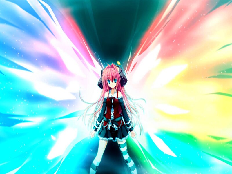 Anime Girl with Wings — Pink, Dramatic, Energy