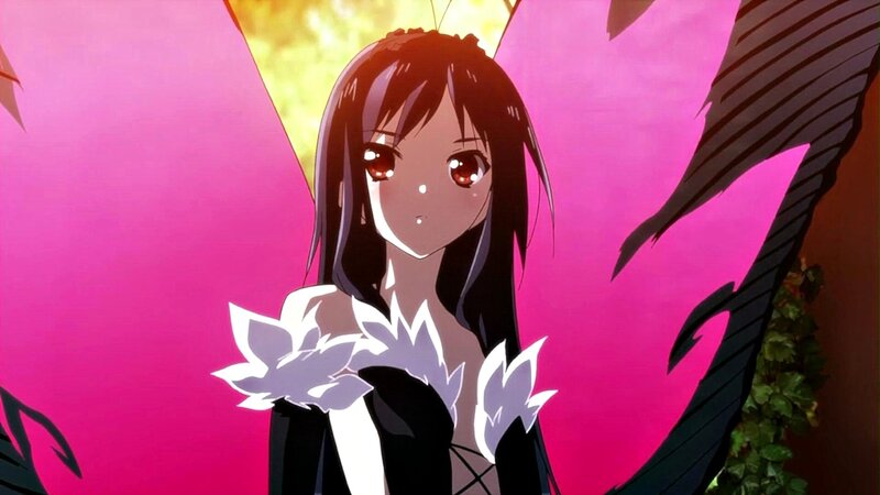 Anime Girl with Wings — Pink, Dramatic, Flowers