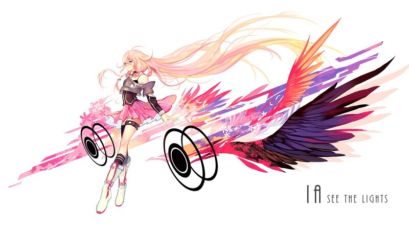 Anime Girl with Wings — Pink, Dynamic
