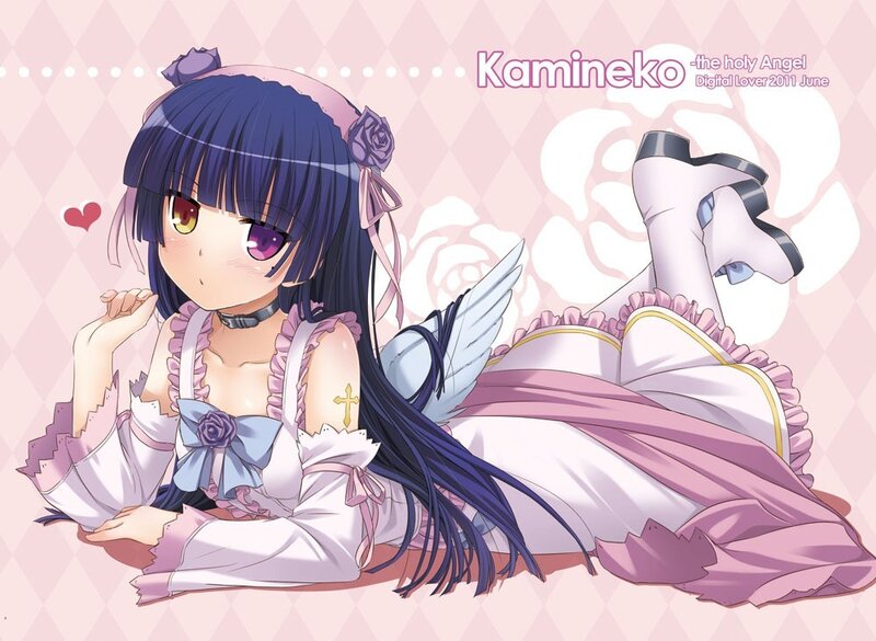 Anime Girl with Wings — Pink, Playful, Angel Wings