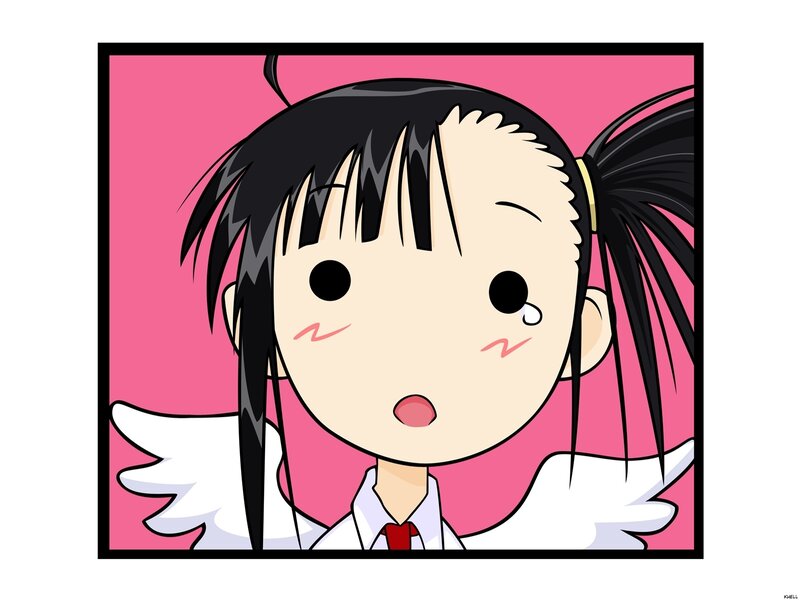 Anime Girl with Wings — Pink, Playful, Manga