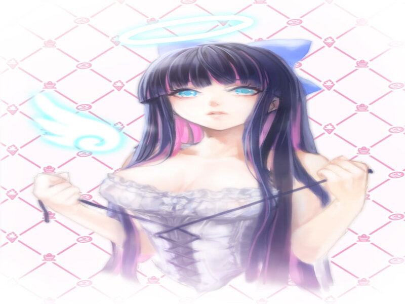 Anime Girl with Wings — Pink, Serene, Digital Art