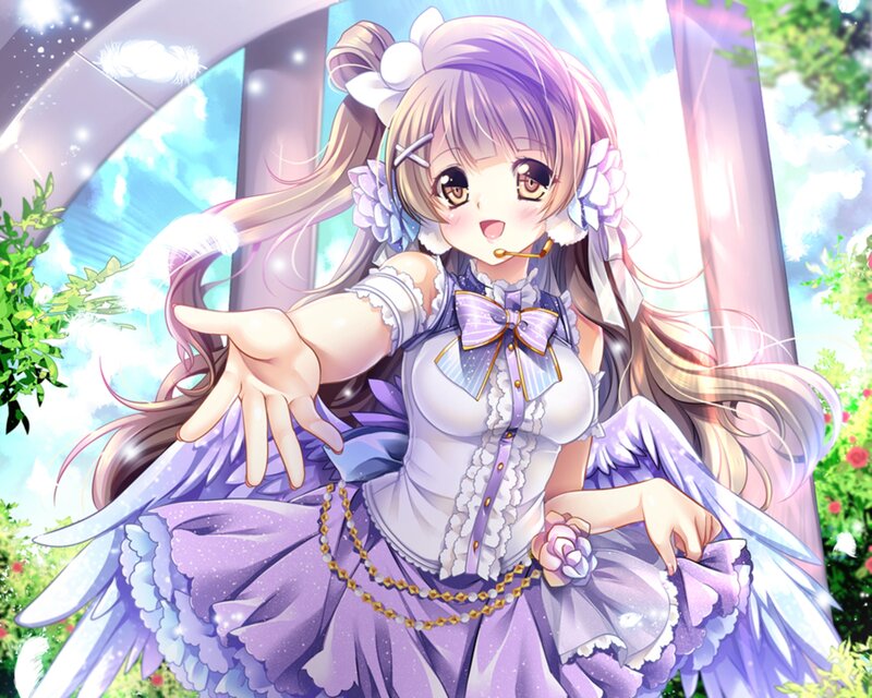 Anime Girl with Wings — Purple, Bright