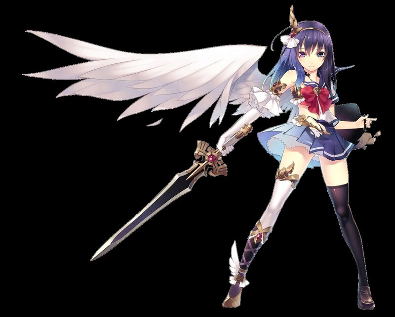 Anime Girl with Wings — Purple, Confident