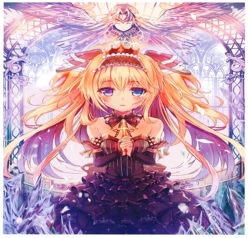 Anime Girl with Wings — Purple, Dramatic, Digital Art, Crown