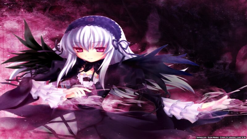 Anime Girl with Wings — Purple, Dramatic, Digital Art, Magic