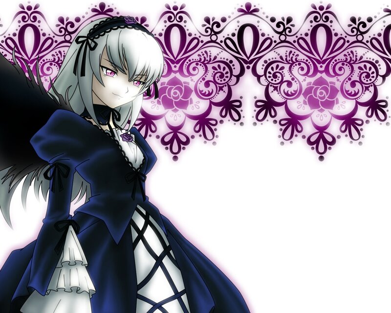 Anime Girl with Wings — Purple, Dramatic, Dress