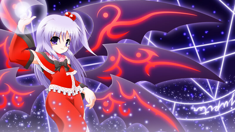 Anime Girl with Wings — Purple, Dramatic, Night, Digital Art, Magic