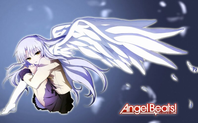 Anime Girl with Wings — Purple, Dramatic, Night, Feathers