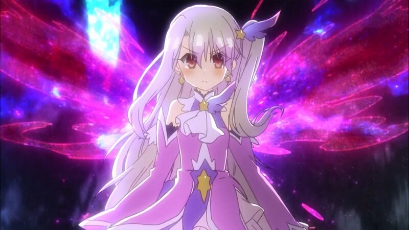 Anime Girl with Wings — Purple, Dramatic, Stars