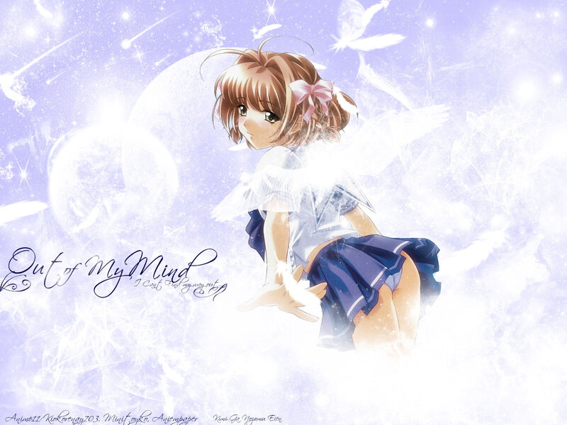 Anime Girl with Wings — Purple, Dreamy, Night, Moon