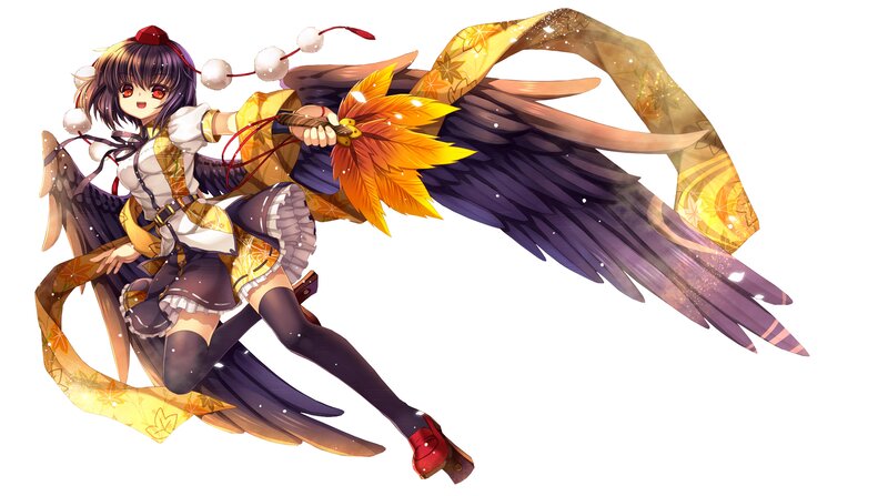Anime Girl with Wings — Purple, Dynamic, Autumn