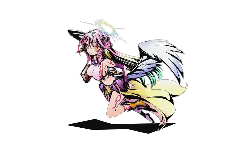 Anime Girl with Wings — Purple, Dynamic, Cat Ears