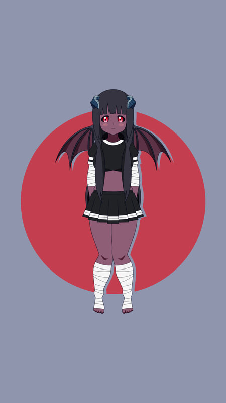 Anime Girl with Wings — Purple, Neutral