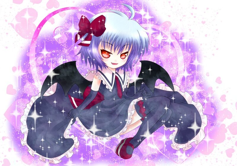 Anime Girl with Wings — Purple, Playful, Digital Art, Bow