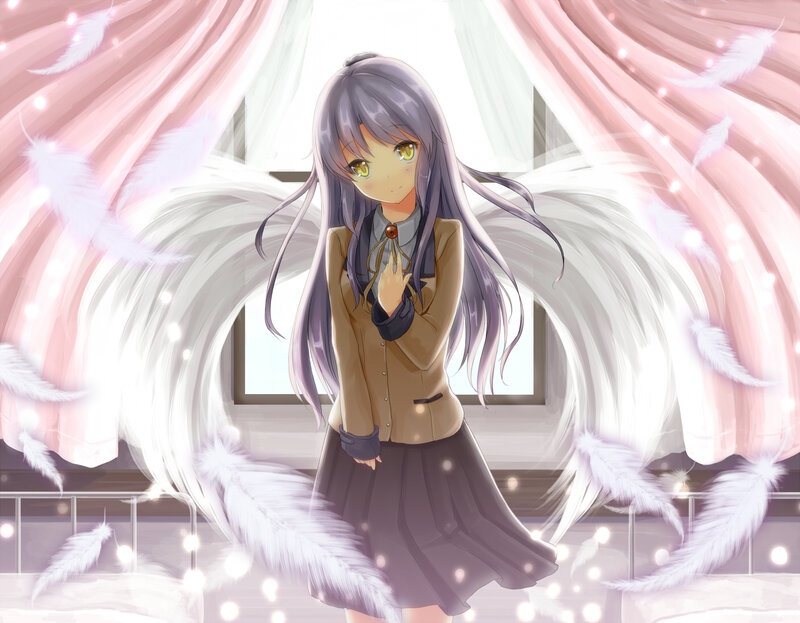 Anime Girl with Wings — Purple