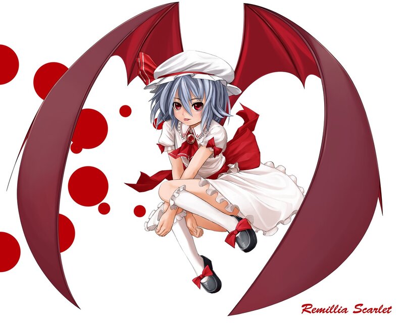 Anime Girl with Wings — Red, Dramatic, Digital Art, Dress, Hat, White, Gray