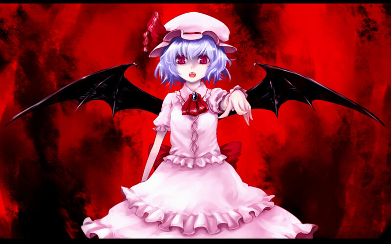Anime Girl with Wings — Red, Dramatic, Digital Art, Dress, Hat, White
