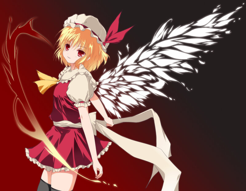 Anime Girl with Wings — Red, Dramatic, Dress