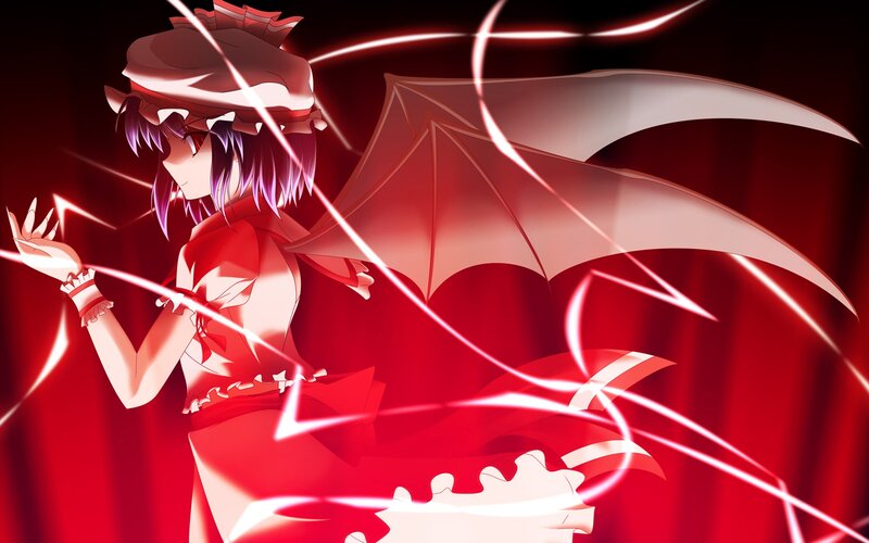 Anime Girl with Wings — Red, Dramatic, Hat