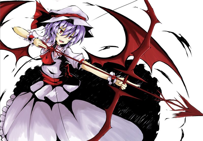 Anime Girl with Wings — Red, Dramatic, Manga, Spear