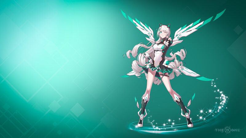 Anime Girl with Wings — Teal, Dynamic