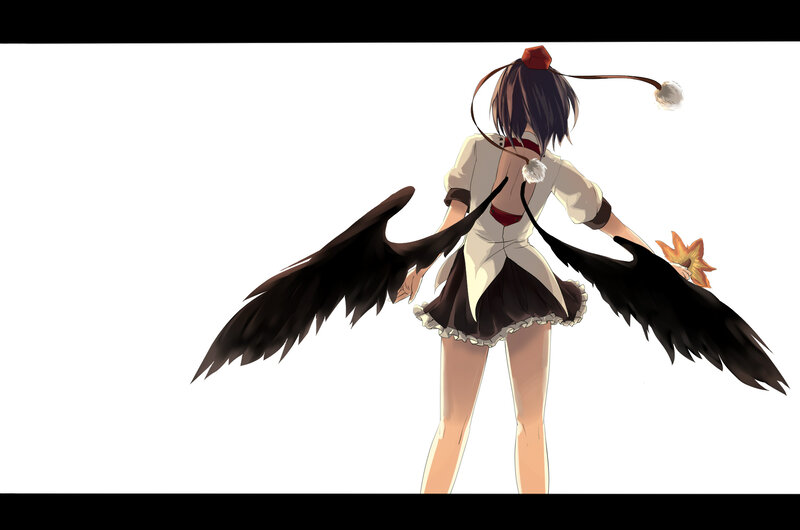 Anime Girl with Wings — White, Calm, Digital Art, Skirt