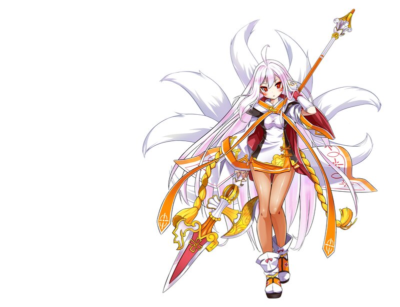 Anime Girl with Wings — White, Confident, Sword