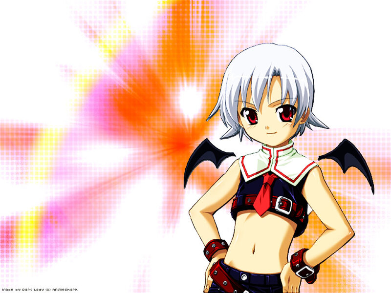 Anime Girl with Wings — White, Confident