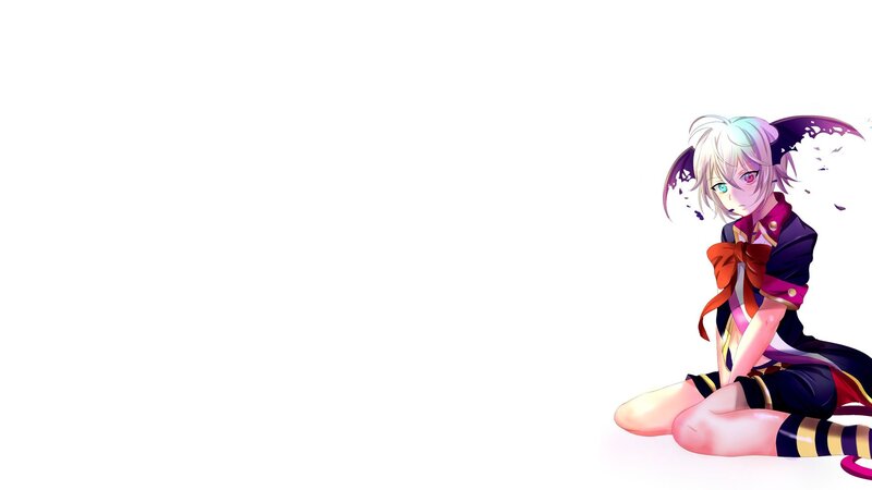 Anime Girl with Wings — White, Dramatic, Bow