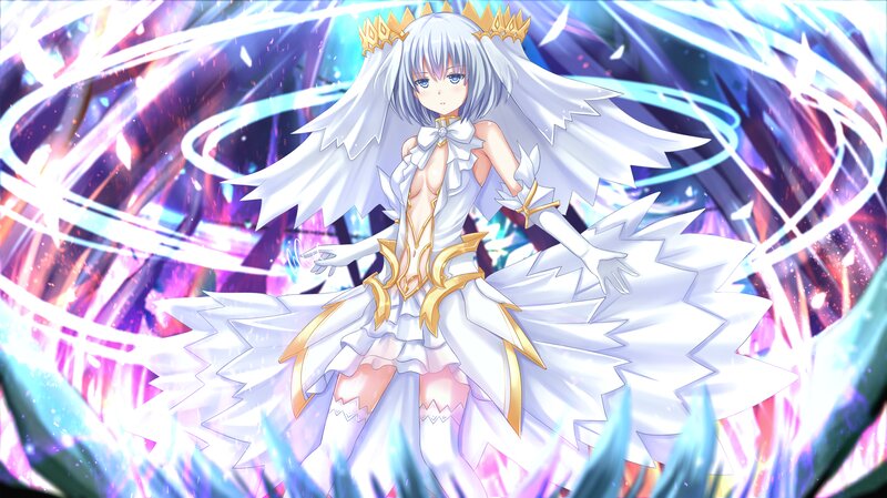 Anime Girl with Wings — White, Dramatic, Crown