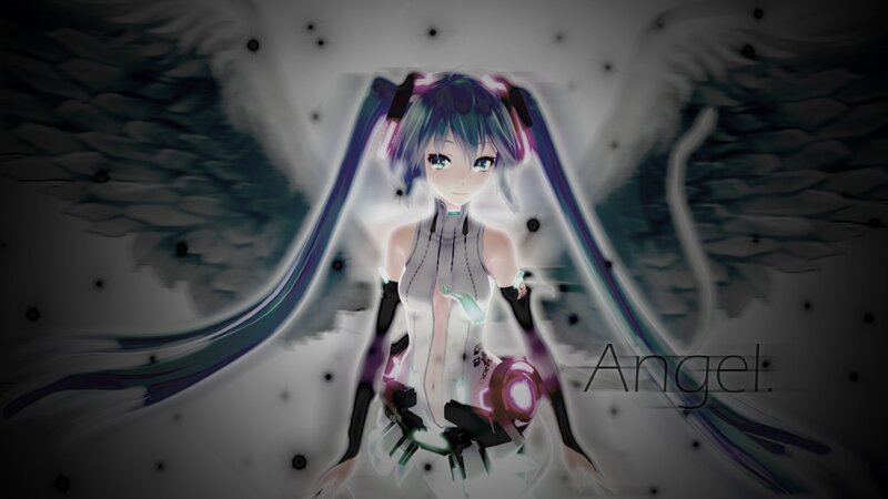 Anime Girl with Wings — White, Dramatic, Digital Art, Long Hair, Mechanical Parts, Purple