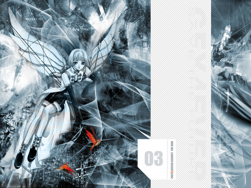 Anime Girl with Wings — White, Dramatic, Manga, Birds