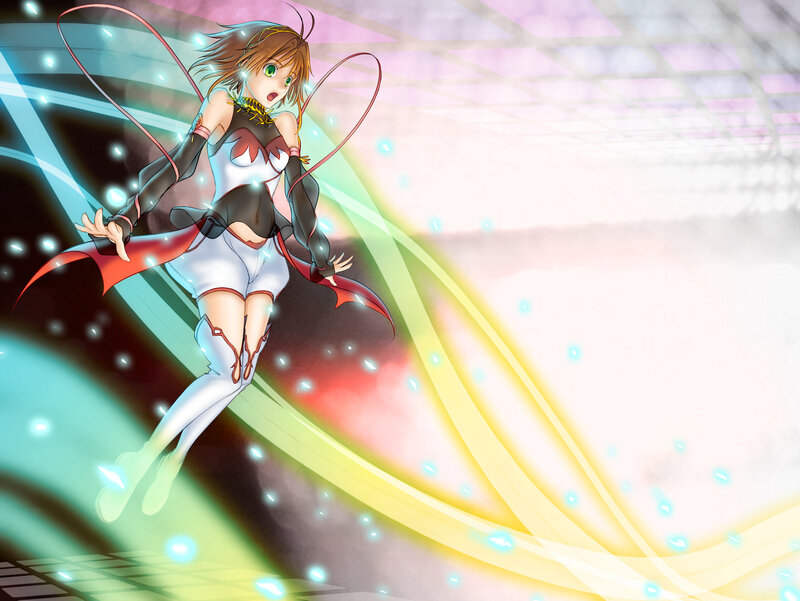 Anime Girl with Wings — White, Dynamic, Digital Art, Energy Beams