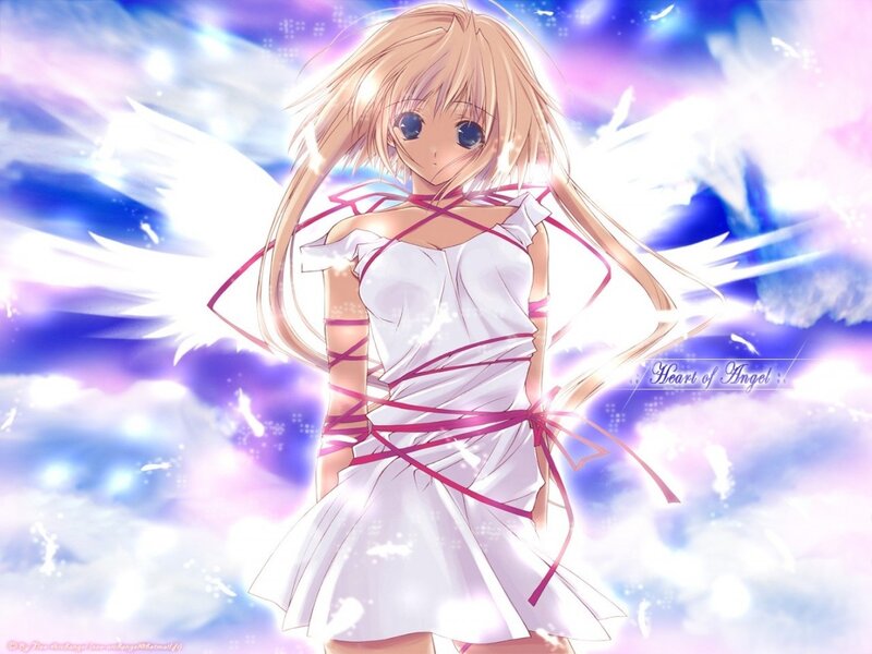 Anime Girl with Wings — White, Ethereal