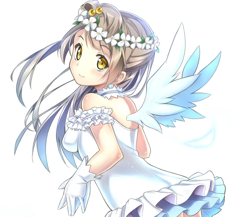 Anime Girl with Wings — White, Innocent