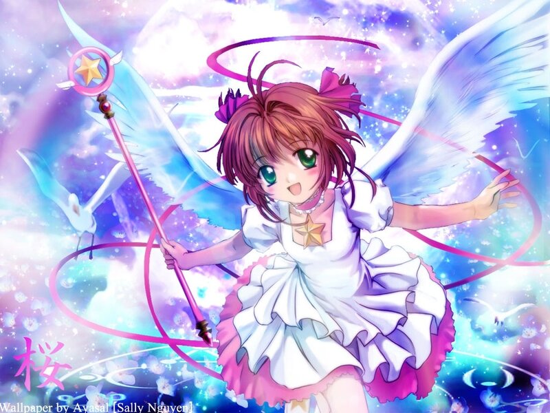 Anime Girl with Wings — White, Magical, Angel Wings