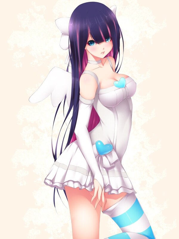 Anime Girl with Wings — White, Playful, Digital Art, Heart
