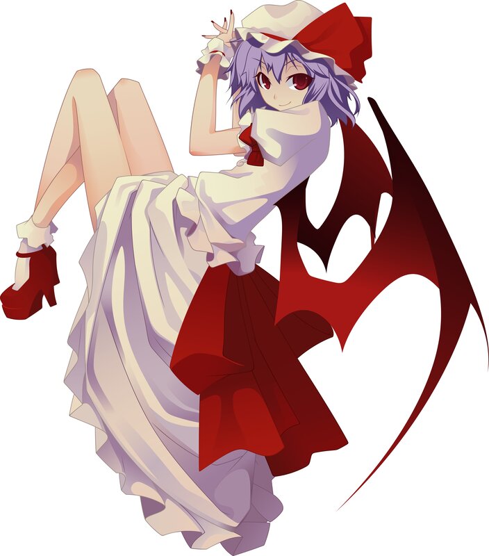 Anime Girl with Wings — White, Playful, Dress, Hat