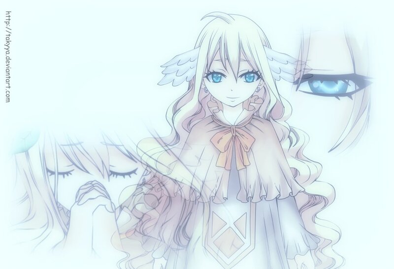 Anime Girl with Wings — White, Serene, Digital Art, Eyes
