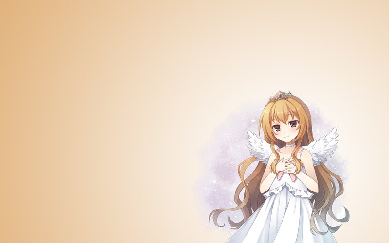 Anime Girl with Wings — White, Serene, Dress, Crown