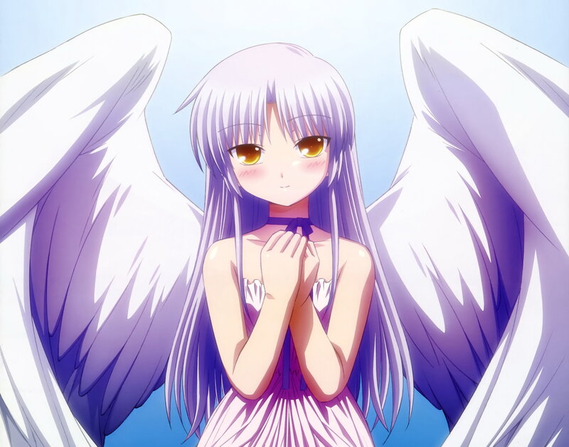 Anime Girl with Wings — White, Serene, Dress