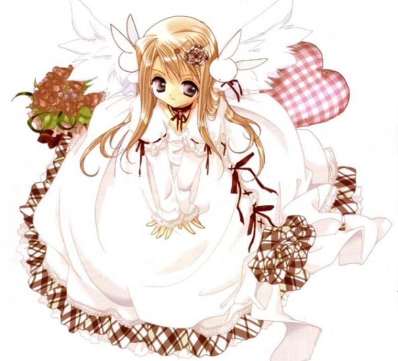 Anime Girl with Wings — White, Sweet