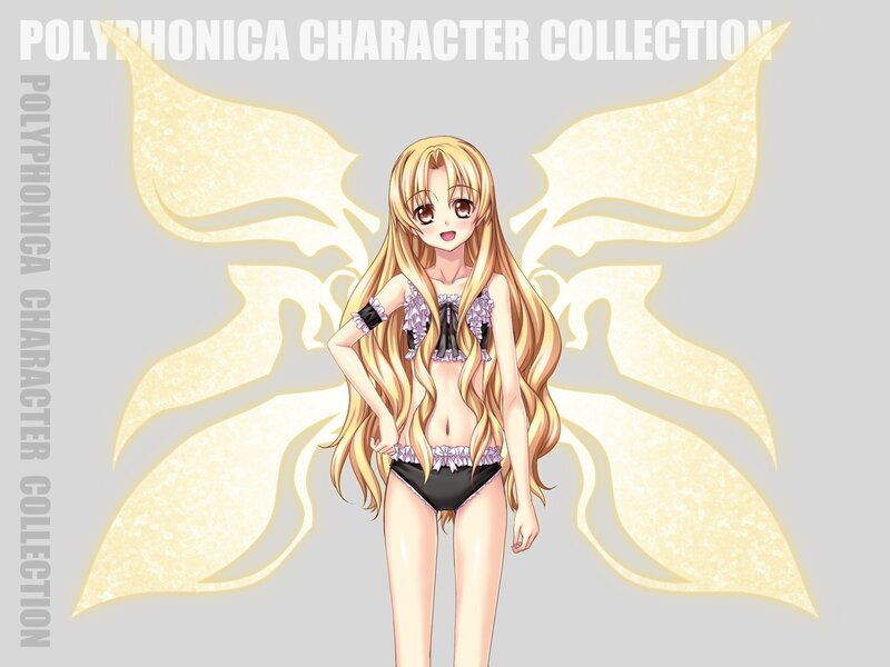 Anime Girl with Wings — Yellow, Bright